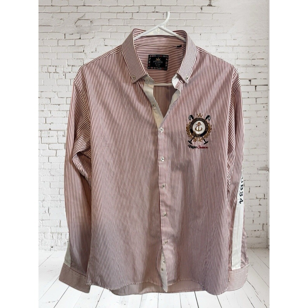 Paige's Summer collection yacht club‎ red &white striped button up Boat nautical